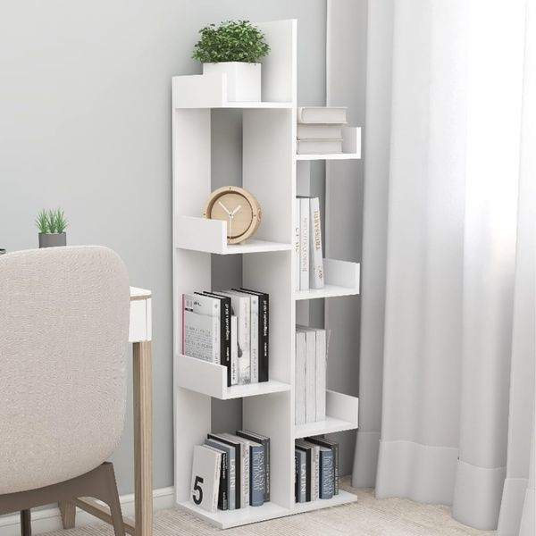 vidaXL Bücherregal Weiß 48x25,5x140 cm Holzwerkstoff 808909