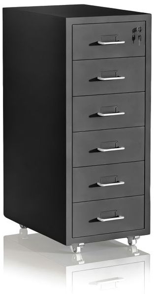 Relaxdays Abschließbarer Rollcontainer aus Metall