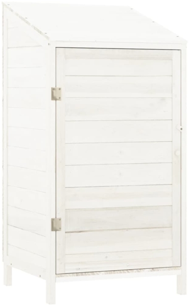 vidaXL Geräteschuppen Weiß 55x52x112 cm Massivholz Tanne 152179