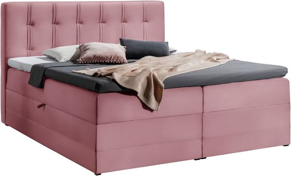 99rooms Hugo Boxspringbett Velours JASMINE 180x200 cm Lila Bild 6