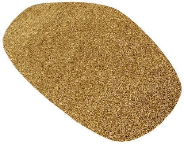riess-ambiente Designteppich ORGANIC 180x120cm senfgelb - Baumwolle, Hochflor, Indoor, sonnig, oval, Höhe: 2.5 mm, Geeignet für Fußbodenheizungen - ideal für Wohn- und Schlafzimmer