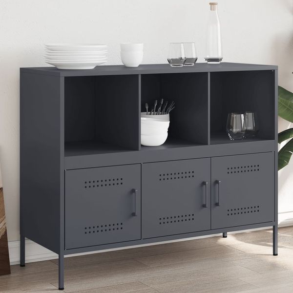 vidaXL Sideboard Anthrazit 100,5x39x79 cm Stahl 843092