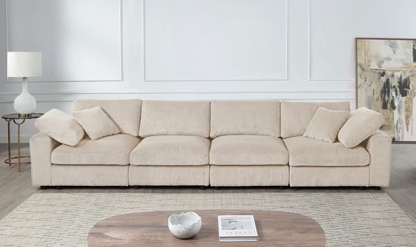 OTTO home 4-Sitzer Bennid, XXL-Modulsofa mit vielen individuellen Stellmöglichkeiten, Set 4 Teile, inklusive 2 großen & 2 kleinen Zierkissen im flauschigen Cord