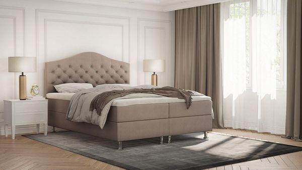 Best for Home Boxspringbett Glamour Bonellfederkern inkl. 7-Zonen Topper T-30