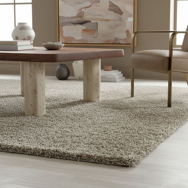 KADIMA DESIGN Teppich SPREE Shaggy Langflor Wohnzimmer Schlafzimmer Waschbar Esszimmer, Läufer, Höhe: 32 mm, Natur, 60x110 cm, Wohnzimmerteppich Strapazierfähig Waschbar