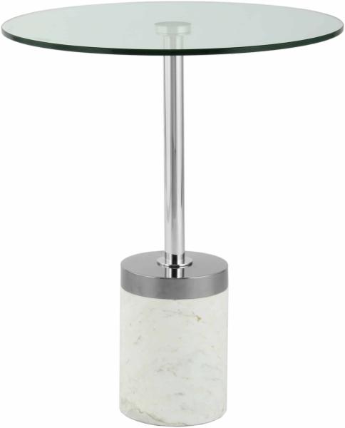 Beistelltisch Lana 125 Silber / Weiß