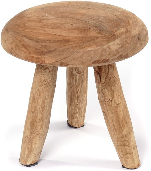 CREEDWOOD Hocker RUNDER HOCKER "KLARA", Holz, 28 cm, Melk Schemel, Blumenhocker