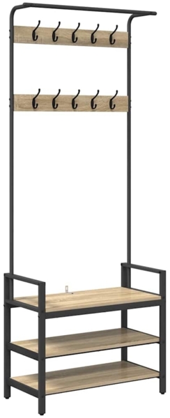 vidaXL Garderobenständer Sonoma-Eiche 75 x 34 x 184 cm Holzwerkstoff 879954