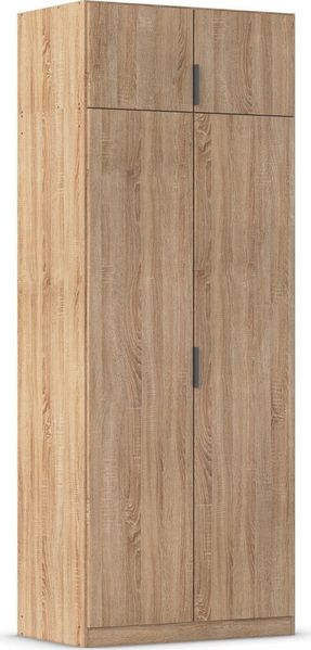 Rauch Möbel Lagoa, Kleiderschrank, Garderobe für Schlafzimmer, Kinderzimmer, Jugendzimmer 4-türig, Farbe Eiche Sonoma, Holz, Breite 91