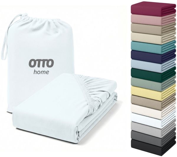 OTTO home Spannbettlaken Cremona, BASIC und PREMIUM Qualität, mit Elasthan, Baumwolle, Jersey (180 g/m), Gummizug: rundum, (1 Stück), Jersey Bettlaken ab Größe 90x200 cm, Strapazierfähig und langlebig
