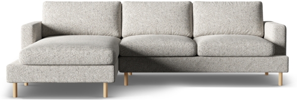 Micadoni Ecksofa Aliya 3-Sitzer Links Strukturierter Stoff Beige Melange