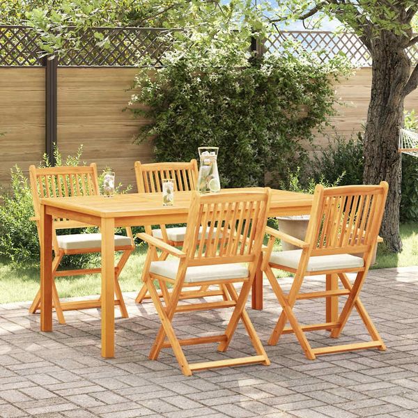 vidaXL Klappstuhl 4 pcs Weiß 49 x 57,5 x 92 cm Massivholz Akazie 3329123