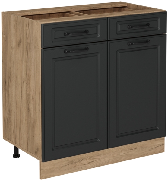 Küchenunterschrank R-Line Anthrazit Landhaus 80 cm ohne Arbeitsplatte Vicco