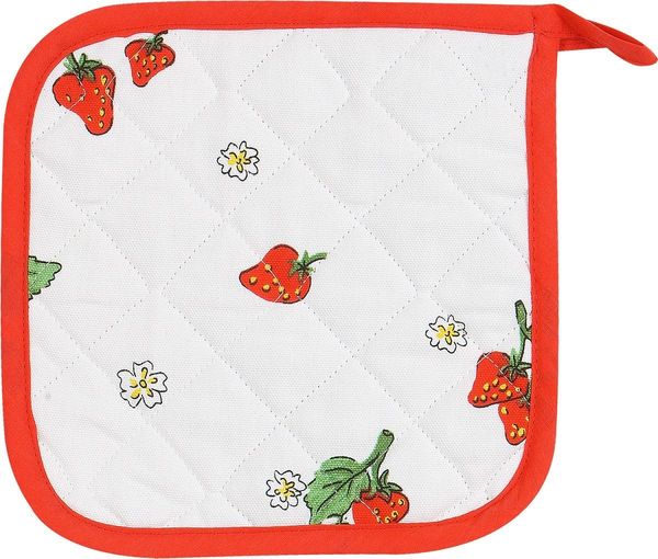 Kracht Topflappen Erdbeere, (2-tlg, 2-teilig), 2er Set Topflappen, wattiert, ca. 22x22 cm