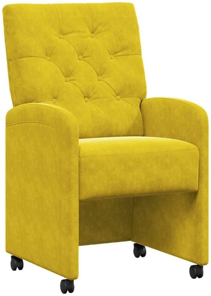 vidaXL Esszimmerstühle mit Rollen 2 pcs Gelb 58 x 67 x 97 cm Samt 42017872