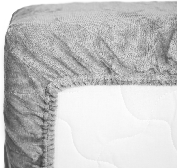 Plüsch Spannbettlaken 120-130 x 200 cm + 30 cm mit Rundumgummizug - Cashmere Touch 180 gsm Grau Bild 3