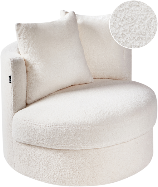 Drehsessel DALBY Bouclé Weiß