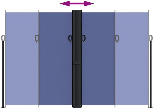 vidaXL Seitenmarkise Ausziehbar Blau 220x1000 cm 4004776 Bild 5
