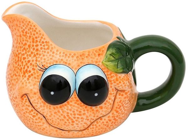 Neuetischkultur Milchkännchen Milchkännchen mit Gesicht Orange, (Stück, 1 Milchkännchen), Sahnekännchen Milchkanne