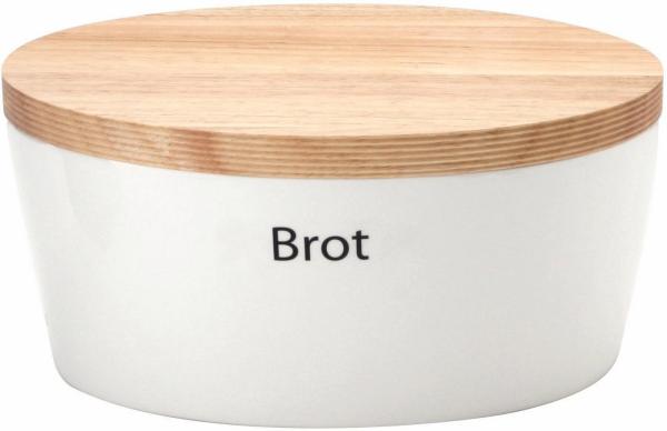 Continenta Brottopf oval mit Holzdeckel klein 26x16 cm