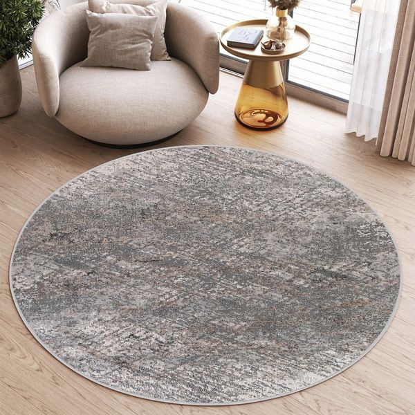 Tapiso Teppich VALLEY, rund, Höhe: 9 mm, Wohnzimmer, Schlafzimmer, Vintage