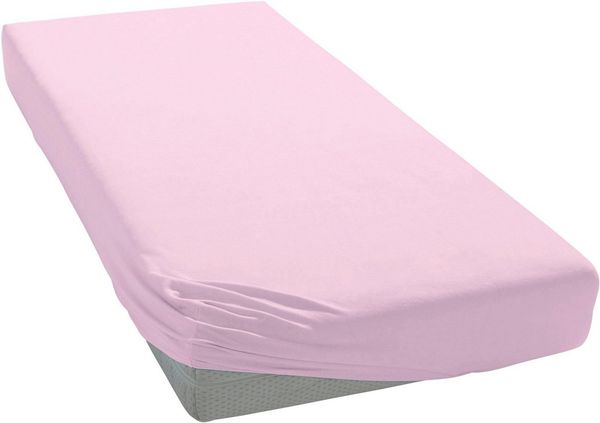Janine Mako-Jersey Spannbetttuch Spannbettlaken 100% naturreine Baumwolle 90-100cm x 190-200cm 11 zartrosa