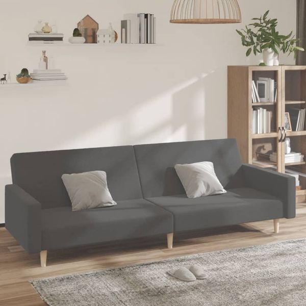 vidaXL Schlafsofa 2-Sitzer Hellgrau Stoff 375727