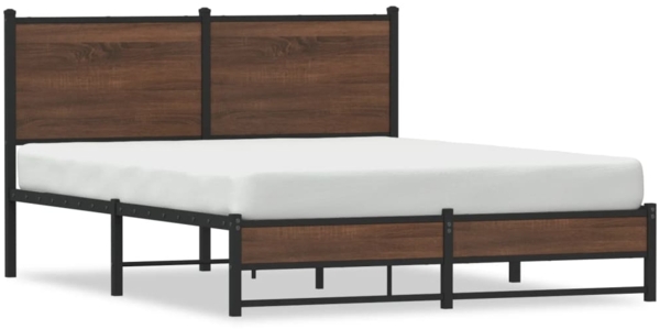 vidaXL Metallbett ohne Matratze Braun Eichen-Optik 140x190 cm 4007940