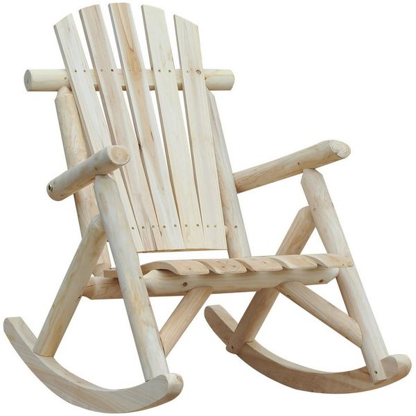 MC Star Schaukelstuhl Schwingsessel Schaukel Gartenstuhl Relaxstuhl Tannenholz Natur