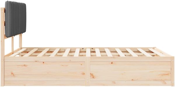 vidaXL Bettgestell mit gepolstertem Kopfteil Dunkelgrau 140 x 190 cm 3398235 Bild 6