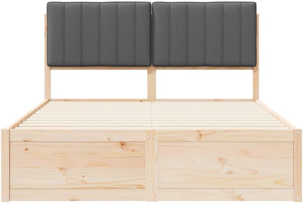 vidaXL Bettgestell mit gepolstertem Kopfteil Dunkelgrau 140 x 190 cm 3398235 Bild 5