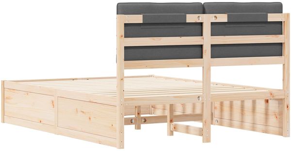 vidaXL Bettgestell mit gepolstertem Kopfteil Dunkelgrau 140 x 190 cm 3398235 Bild 7