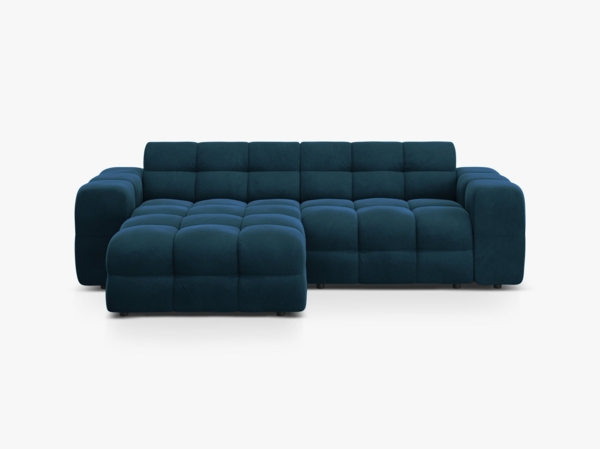Micadoni Ecksofa Kendal 4-Sitzer Links Samt Magic Velvet Marineblau