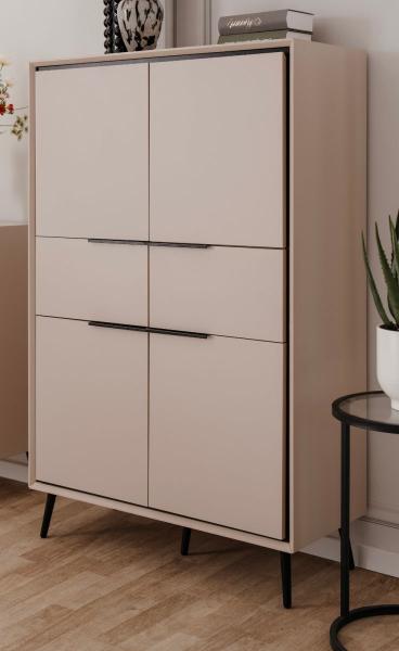 Highboard Brebbia in sand und schwarz 90 x 140 cm