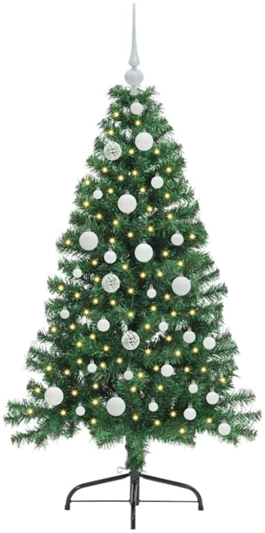 vidaXL Künstlicher vorbeleuchteter Weihnachtsbaum Grün 120 cm PVC 3396992 Bild 2