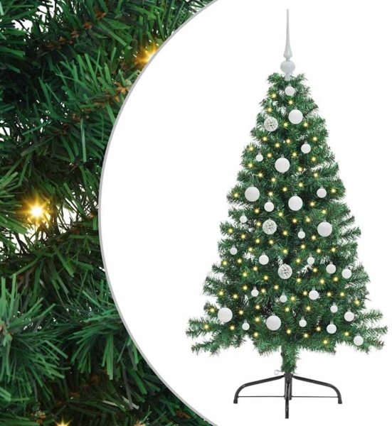 vidaXL Künstlicher vorbeleuchteter Weihnachtsbaum Grün 120 cm PVC 3396992 Bild 1