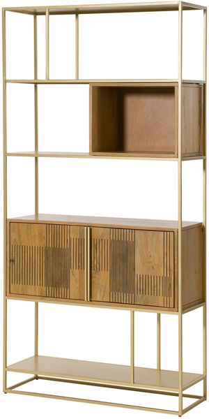 Bücherregal Mango 100x35x197 hellbraun geölt MIAMI #119