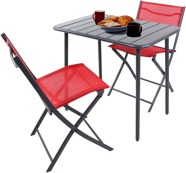 VCM Gartenmöbel-Set Sumila 920514 Rot H. 79 x B. 80 x T. 55 cm