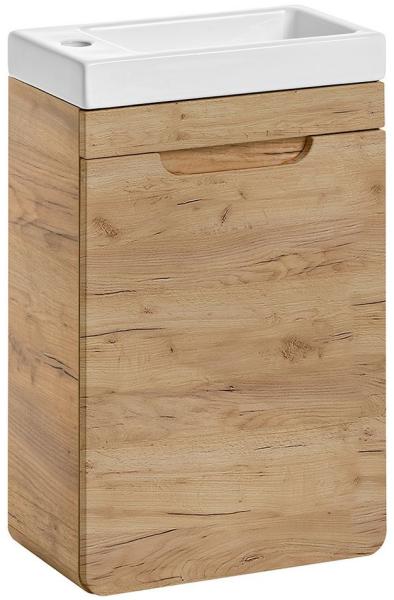 Lomadox Waschbeckenschrank LUTON-56-CRAFT Badezimmerschrank Gäste WC inkl. Waschbecken B/H/T 40/66/22 cm modern