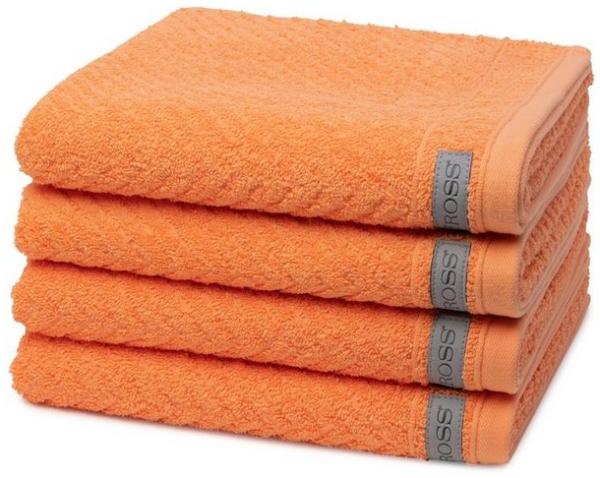 Ross Smart 4 tlg. Frottier-Set - 4 X Handtuch (50 X 100cm) - 520 g/m2 - Nektarine