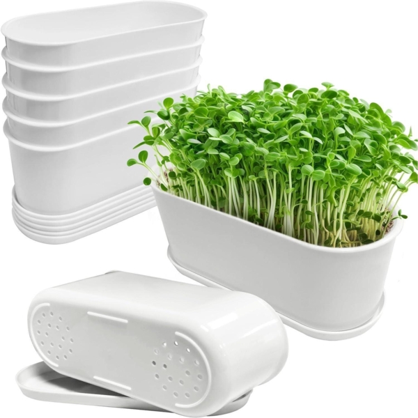 SYITCUN 10x Kräutertopf 22cm Bonsai Topf Weiß Blumentopf