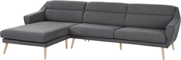 OTTO home Ecksofa Bille L-Form, mit Naht im Rückenkissen und Beinen aus Eichenholz