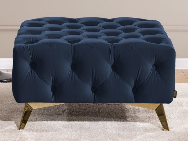 S-Style Möbel Polsterhocker Chesterfield Whitby, mit goldenen, silbernen oder schwarzen Füßen, mit Wellenfederung