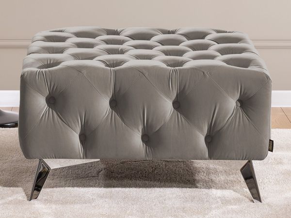 S-Style Möbel Polsterhocker Chesterfield Whitby, mit goldenen, silbernen oder schwarzen Füßen, mit Wellenfederung