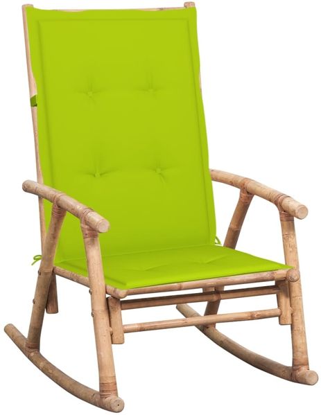 vidaXL Schaukelstuhl mit Kissen Bambus 3063914