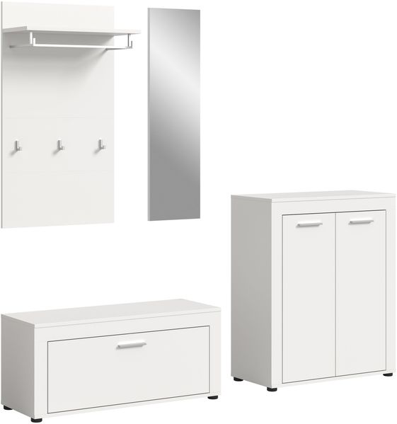 xonox. home Garderobe Jam X8BA9G03 Garderobenkombination Garderoben-Set in weiß, ca. 200 x 191 x 35 cm