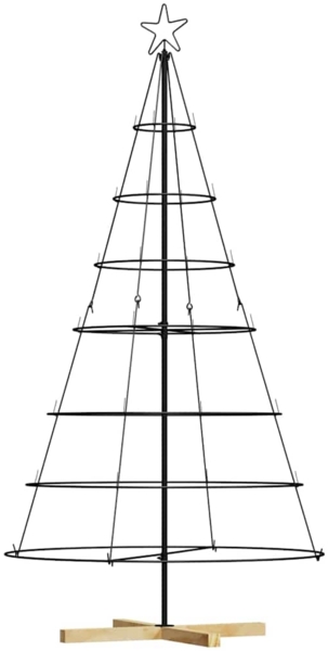 vidaXL Weihnachtsdeko mit Ständer Schwarz 180 cm Stahl 42019161
