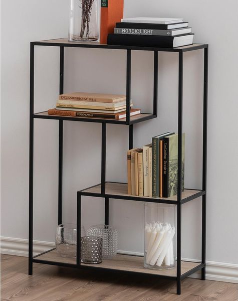 Regal >Carney< in Wildeiche aus Metall - 77x114x35cm (BxHxT)
