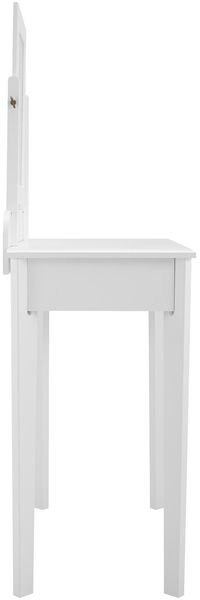Schminktisch-Set LUND mit Spiegel und Hocker - 73x42x130cm, Holz, Weiß | Kosmetiktisch-Set Schminken Make-Up-Tisch Bild 6