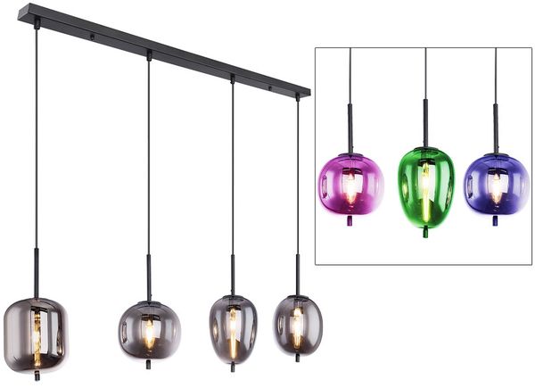 RGB LED Pendelleuchte, App- und Sprachsteuerung, H 120 cm